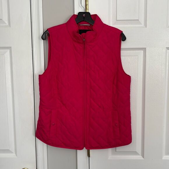 Talbots hot pink quilted vest size large petite - Picture 1 of 3